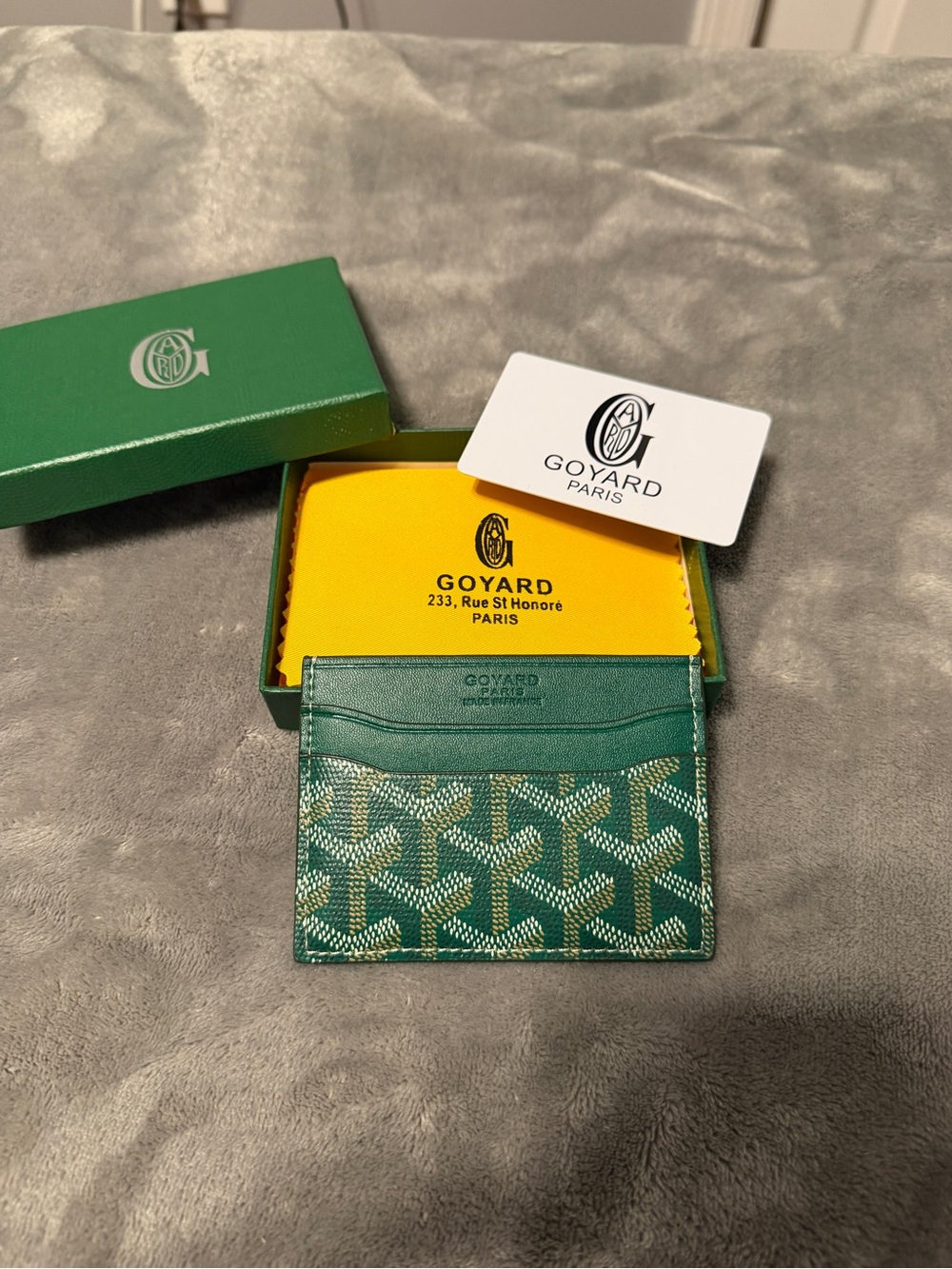 Goyard Teal Patterned Card Holder